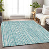 Piper Looms Mayfield Stripes AMF760 Teal Machine Washable Area Rug Lifestyle Image Feature