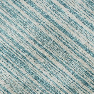 Piper Looms Mayfield Stripes AMF760 Teal Machine Washable Area Rug Swatch Image