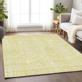 Piper Looms Mayfield Stripes AMF760 Yellow Machine Washable Area Rug Lifestyle Image Feature