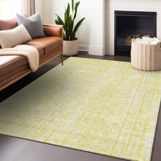 Piper Looms Mayfield Stripes AMF760 Yellow Machine Washable Area Rug Lifestyle Image Feature