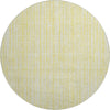 Piper Looms Mayfield Stripes AMF760 Yellow Machine Washable Area Rug Round Main Image