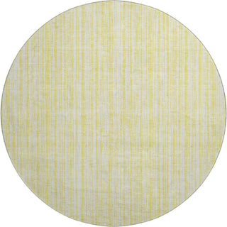 Piper Looms Mayfield Stripes AMF760 Yellow Machine Washable Area Rug Round Main Image