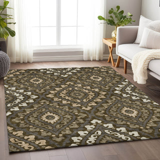 Piper Looms Mayfield Diamond AMF761 Fudge Machine Washable Area Rug Lifestyle Image Feature