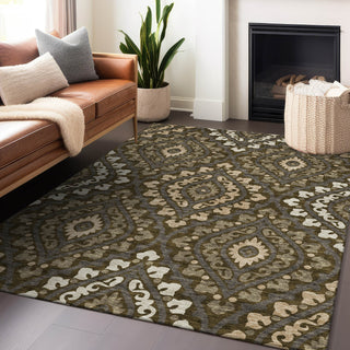 Piper Looms Mayfield Diamond AMF761 Fudge Machine Washable Area Rug Lifestyle Image Feature