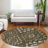 Piper Looms Mayfield Diamond AMF761 Fudge Machine Washable Area Rug Round Lifestyle Image Feature