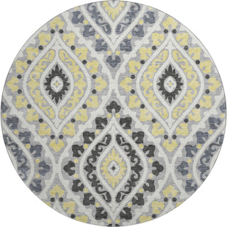 Piper Looms Mayfield Diamond AMF761 Gray Machine Washable Area Rug Round Main Image