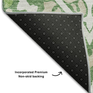 Piper Looms Mayfield Diamond AMF761 Green Machine Washable Area Rug Backing Image