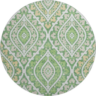 Piper Looms Mayfield Diamond AMF761 Green Machine Washable Area Rug Round Main Image