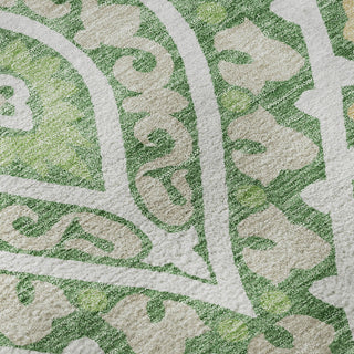 Piper Looms Mayfield Diamond AMF761 Green Machine Washable Area Rug Swatch Image