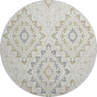 Piper Looms Mayfield Diamond AMF761 Ivory Machine Washable Area Rug Round Main Image