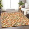 Piper Looms Mayfield Diamond AMF761 Orange Machine Washable Area Rug Lifestyle Image Feature
