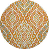 Piper Looms Mayfield Diamond AMF761 Orange Machine Washable Area Rug Round Main Image
