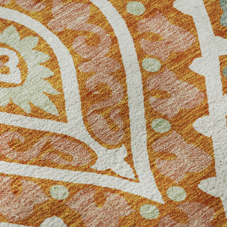 Piper Looms Mayfield Diamond AMF761 Orange Machine Washable Area Rug Swatch Image