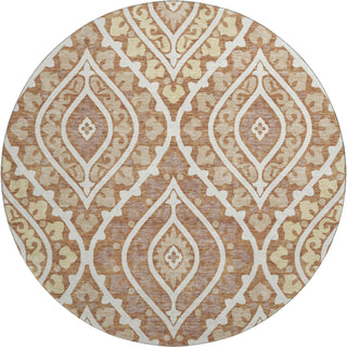 Piper Looms Mayfield Diamond AMF761 Paprika Machine Washable Area Rug Round Main Image