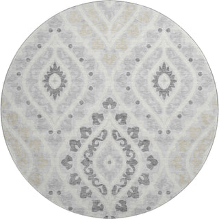 Piper Looms Mayfield Diamond AMF761 Silver Machine Washable Area Rug Round Main Image