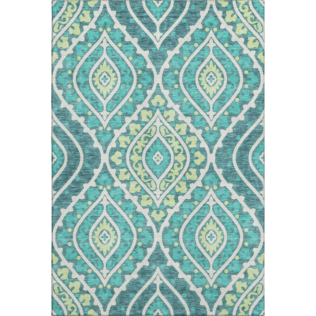 Piper Looms Mayfield Diamond AMF761 Teal Machine Washable Area Rug main image