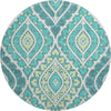 Piper Looms Mayfield Diamond AMF761 Teal Machine Washable Area Rug Round Main Image
