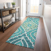 Piper Looms Mayfield Diamond AMF761 Teal Machine Washable Area Rug Runner Lifestyle Image Feature