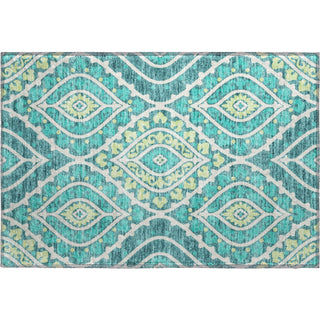 Piper Looms Mayfield Diamond AMF761 Teal Machine Washable Area Rug Scatter Main Image