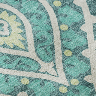 Piper Looms Mayfield Diamond AMF761 Teal Machine Washable Area Rug Swatch Image