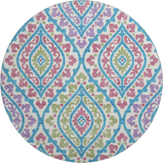 Piper Looms Mayfield Diamond AMF761 White Machine Washable Area Rug Round Main Image