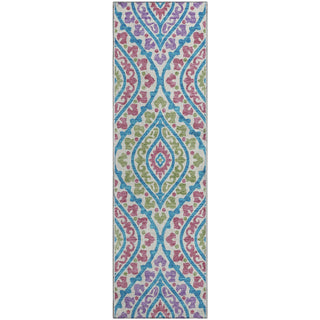 Piper Looms Mayfield Diamond AMF761 White Machine Washable Area Rug Runner Main Image