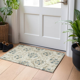 Piper Looms Mayfield Floral AMF762 Beige Machine Washable Area Rug Scatter Lifestyle Image Feature