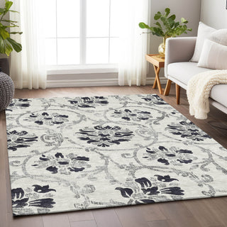 Piper Looms Mayfield Floral AMF762 Black Machine Washable Area Rug Lifestyle Image Feature