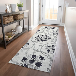 Piper Looms Mayfield Floral AMF762 Black Machine Washable Area Rug Runner Lifestyle Image Feature