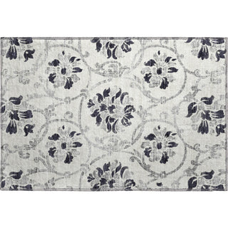Piper Looms Mayfield Floral AMF762 Black Machine Washable Area Rug Scatter Main Image
