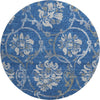 Piper Looms Mayfield Floral AMF762 Blue Machine Washable Area Rug Round Main Image