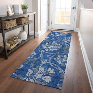 Piper Looms Mayfield Floral AMF762 Blue Machine Washable Area Rug Runner Lifestyle Image Feature