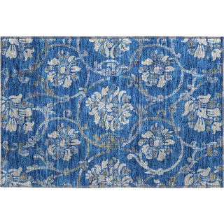 Piper Looms Mayfield Floral AMF762 Blue Machine Washable Area Rug Scatter Main Image
