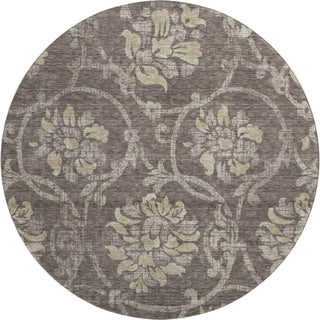 Piper Looms Mayfield Floral AMF762 Brown Machine Washable Area Rug Round Main Image