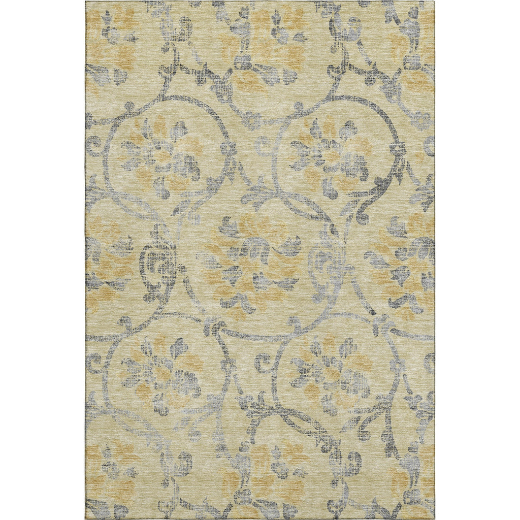 Piper Looms Mayfield Floral AMF762 Gold Machine Washable Area Rug main image