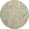 Piper Looms Mayfield Floral AMF762 Gold Machine Washable Area Rug Round Main Image