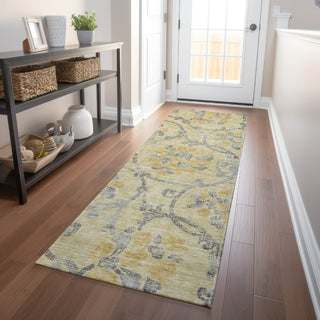 Piper Looms Mayfield Floral AMF762 Gold Machine Washable Area Rug Runner Lifestyle Image Feature