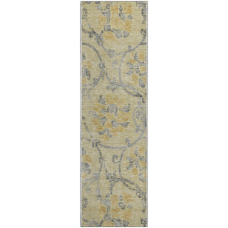 Piper Looms Mayfield Floral AMF762 Gold Machine Washable Area Rug Runner Main Image