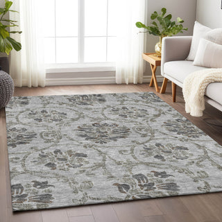 Piper Looms Mayfield Floral AMF762 Gray Machine Washable Area Rug Lifestyle Image Feature