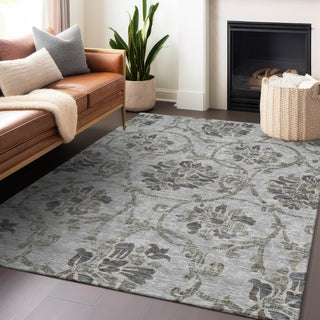 Piper Looms Mayfield Floral AMF762 Gray Machine Washable Area Rug Lifestyle Image Feature