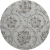 Piper Looms Mayfield Floral AMF762 Gray Machine Washable Area Rug Round Main Image