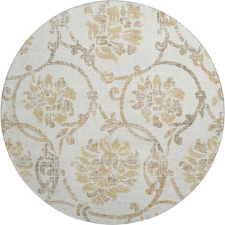Piper Looms Mayfield Floral AMF762 Ivory Machine Washable Area Rug Round Main Image