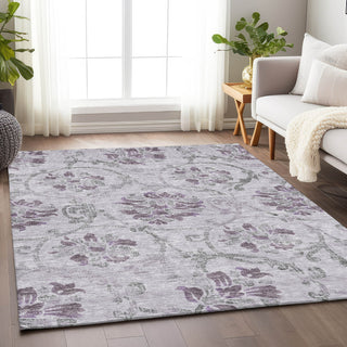 Piper Looms Mayfield Floral AMF762 Lavender Machine Washable Area Rug Lifestyle Image Feature