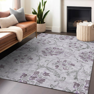 Piper Looms Mayfield Floral AMF762 Lavender Machine Washable Area Rug Lifestyle Image Feature