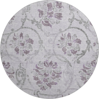 Piper Looms Mayfield Floral AMF762 Lavender Machine Washable Area Rug Round Main Image