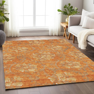 Piper Looms Mayfield Floral AMF762 Orange Machine Washable Area Rug Lifestyle Image Feature