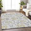 Piper Looms Mayfield Floral AMF762 Silver Machine Washable Area Rug Lifestyle Image Feature