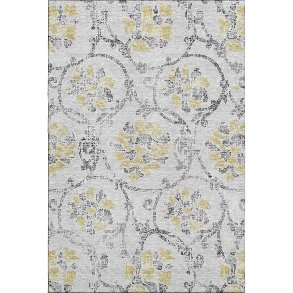 Piper Looms Mayfield Floral AMF762 Silver Machine Washable Area Rug main image