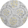 Piper Looms Mayfield Floral AMF762 Silver Machine Washable Area Rug Round Main Image