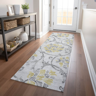 Piper Looms Mayfield Floral AMF762 Silver Machine Washable Area Rug Runner Lifestyle Image Feature